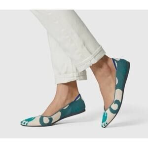 Rothy's The Point Moroccan Green Pointed Toe Slip On Flats Size 6.5 NIB Retired